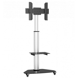 Techly carrello con ripiano per supporto da pavimento TV LCD/LED/Plasma 37-70 argento