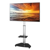 Techly carrello con ripiano per supporto da pavimento TV LCD/LED/Plasma 37-70 argento