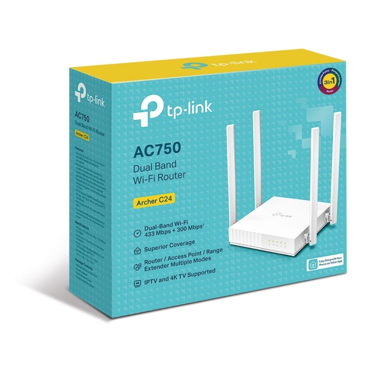 TP-LINK ARCHER C24 router wireless Fast Ethernet Dual-band (2.4 GHz / 5 GHz) bianco