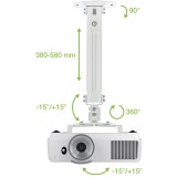 Techly Staffa di estensione per soffitto proiettore 380-580 mm argento ICA-PM 18S