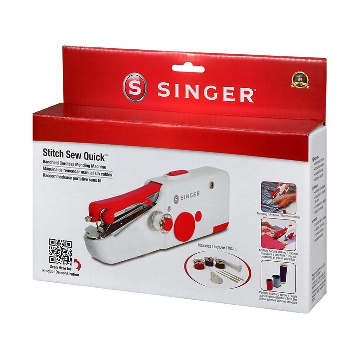 SINGER Stitch Sew Quick Mini macchina per cucire meccanica AA Batteria Bianca
