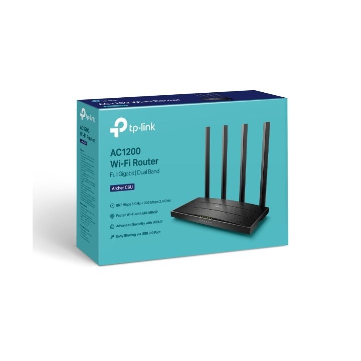 TP-Link Archer C6U router wireless Ethernet Gigabit Dual-band (2.4 GHz / 5 GHz) nero