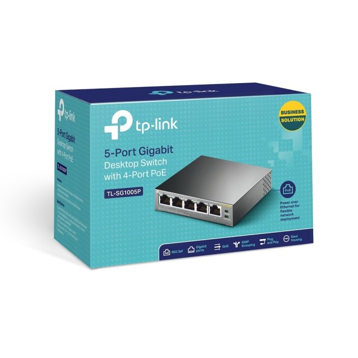TP-Link Switch Desktop Gigabit 5 porte con PoE e 4 porte