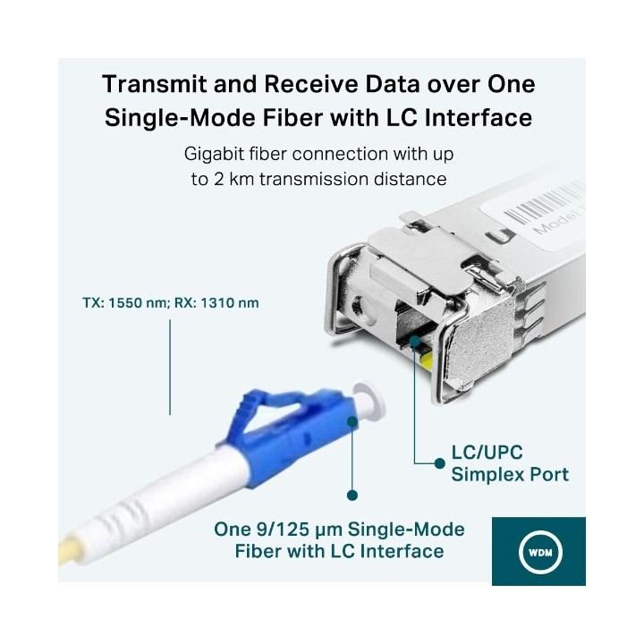 TP-Link Modulo SFP WDM Bi-Directional Gigabit monomodale