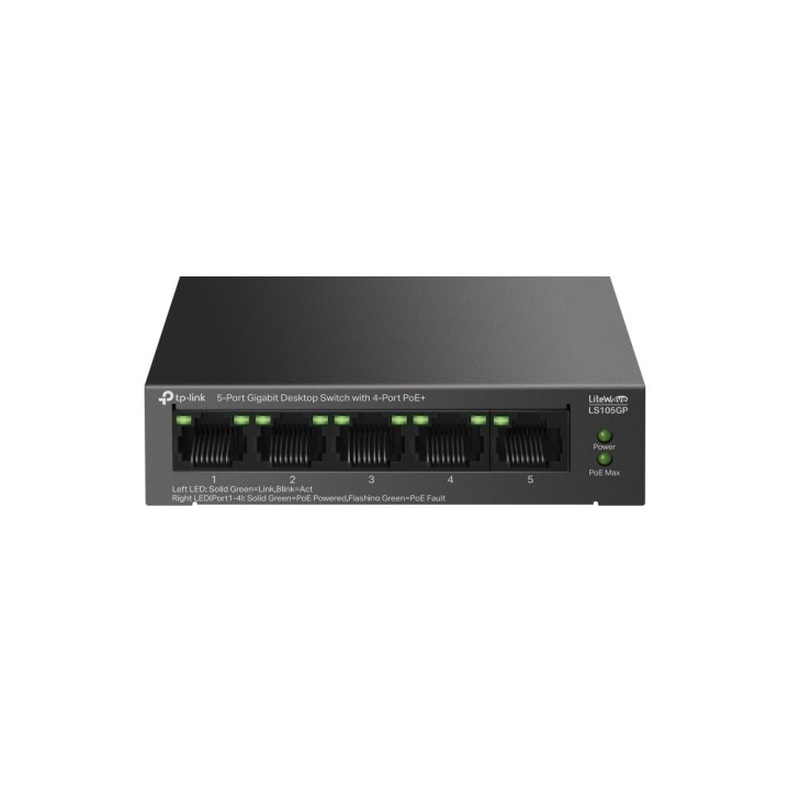 TP-Link LiteWave Switch desktop gigabit 5 porte con 4 porte PoE+
