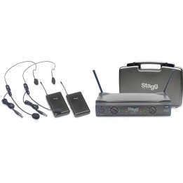 Stagg SUW 50 HH FH EU UHF Sistema wireless a microfono headset true diversity con 2 canali Nero