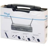 Stagg SUW 50 HH FH EU UHF Sistema wireless a microfono headset true diversity con 2 canali Nero