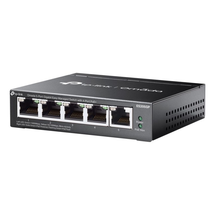 TP-Link Switch Gigabit gestito facilmente Omada 5 porte con PoE+ 4 porte