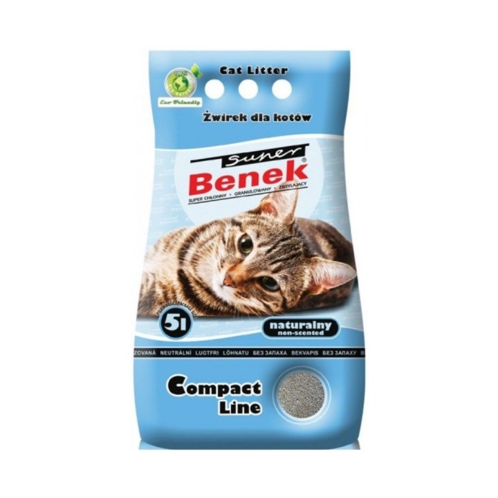Certech Super Benek Compact Natural - Lettiera per gatti agglomerante 5 l