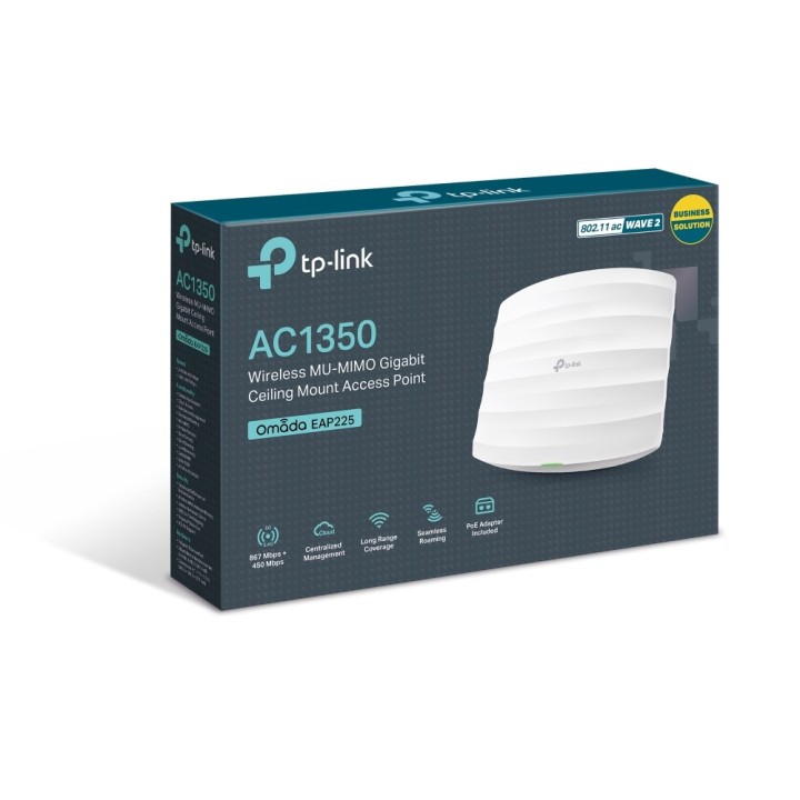 TP-Link Omada EAP225 Punto di accesso wireless 1350 Mbit/s bianco Power over Ethernet (PoE)