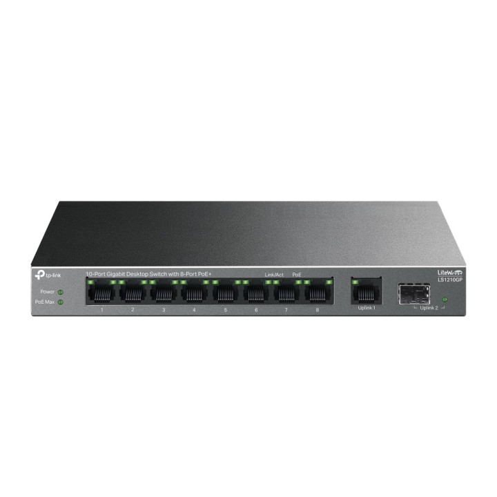 TP-Link LiteWave Switch desktop gigabit 10 porte con 8 porte PoE+