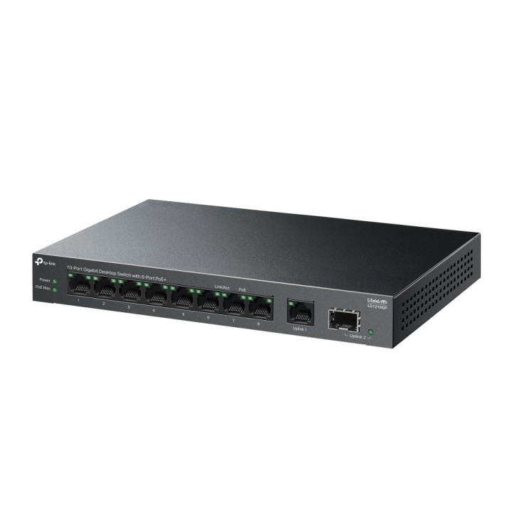 TP-Link LiteWave Switch desktop gigabit 10 porte con 8 porte PoE+