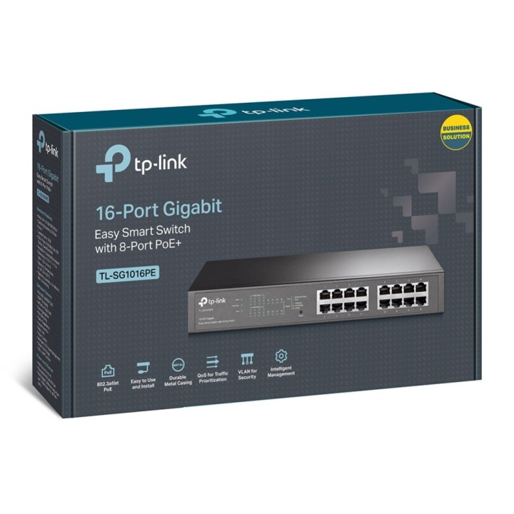 TP-Link TL-SG1016PE Switch di rete gestito L2 Gigabit Ethernet (10/100/1000) Power over Ethernet (PoE) nero