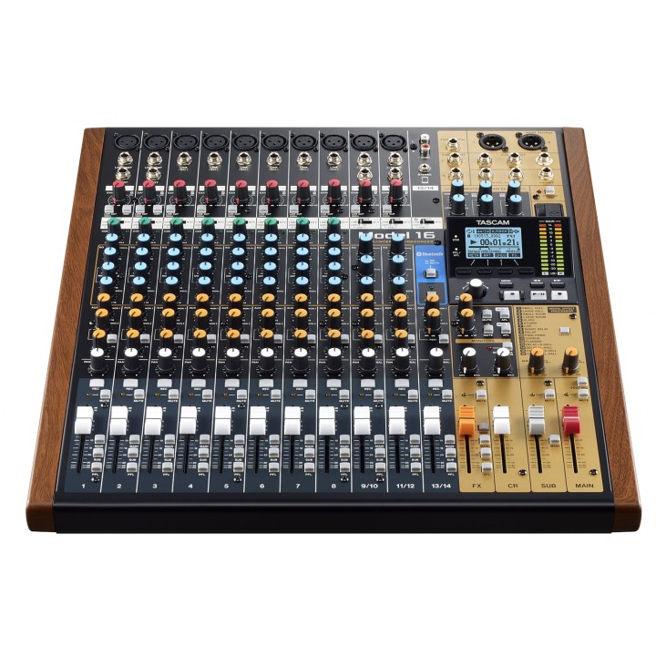 Tascam MODEL 16 Mixer audio 16 canali 20 - 30000 Hz nero oro legno