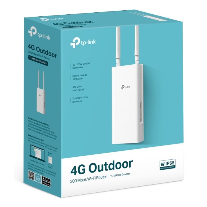 TP-Link TL-MR100-OUTDOOR Router wireless Fast Ethernet Single-band (2.4 GHz) 4G bianco