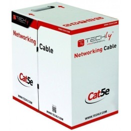 Techly F/UTP Matassa cavo Cat.5E CCA 305m solido esterno nero ITP8-RIS-0305LO