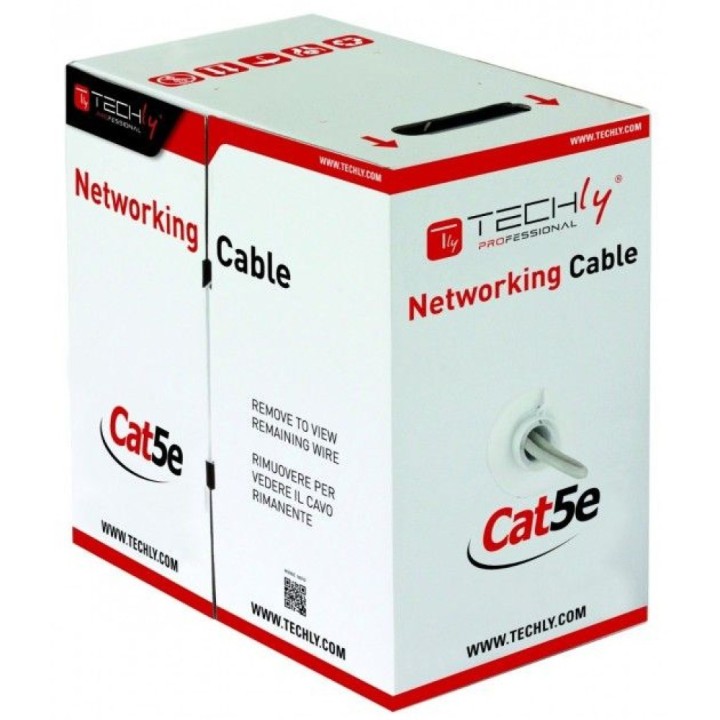 Techly F/UTP Matassa cavo Cat.5E CCA 305m solido esterno nero ITP8-RIS-0305LO