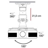 Techly Staffa universale per proiettore bianca ICA-PM 100WH