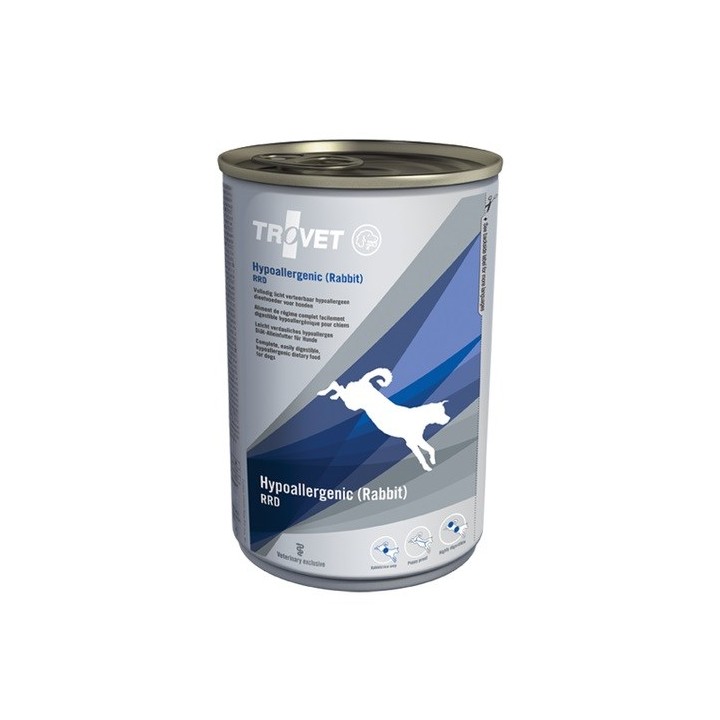 TROVET Ipoallergenico RRD con coniglio - Cibo umido per cani - 400 g