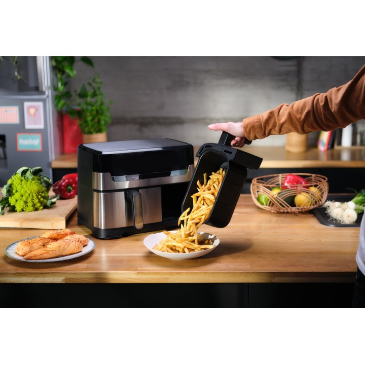 Tefal Friggitrice ad aria calda Dual Easy Fry & Grill EY905D doppia 8.3 L 2700 W acciaio inossidabile