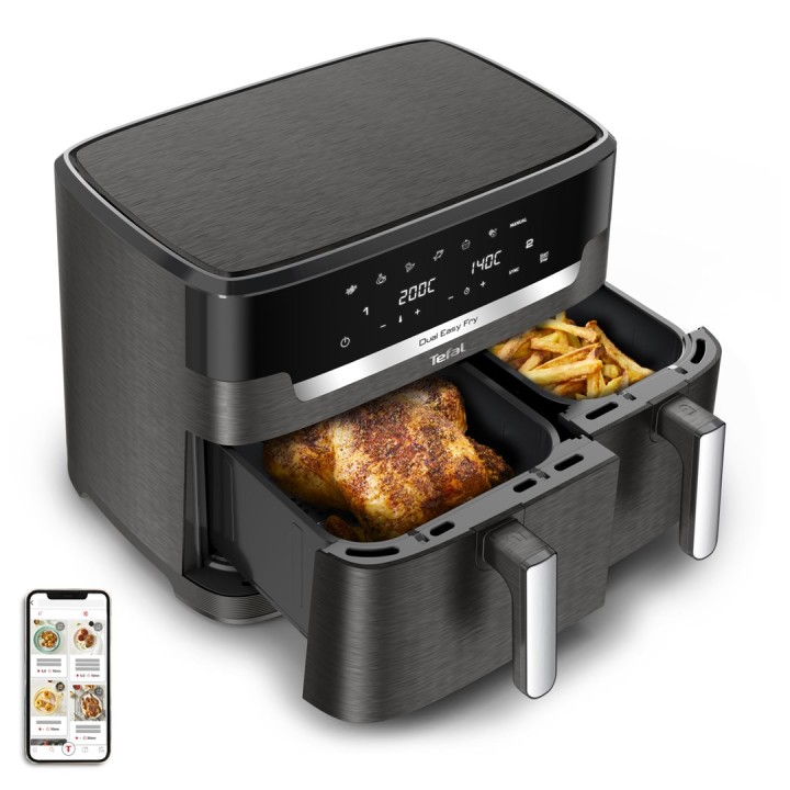 Tefal Friggitrice ad aria calda Easy Fry Dual XXL EY942HE0 doppia 11 L 2020 W grigio