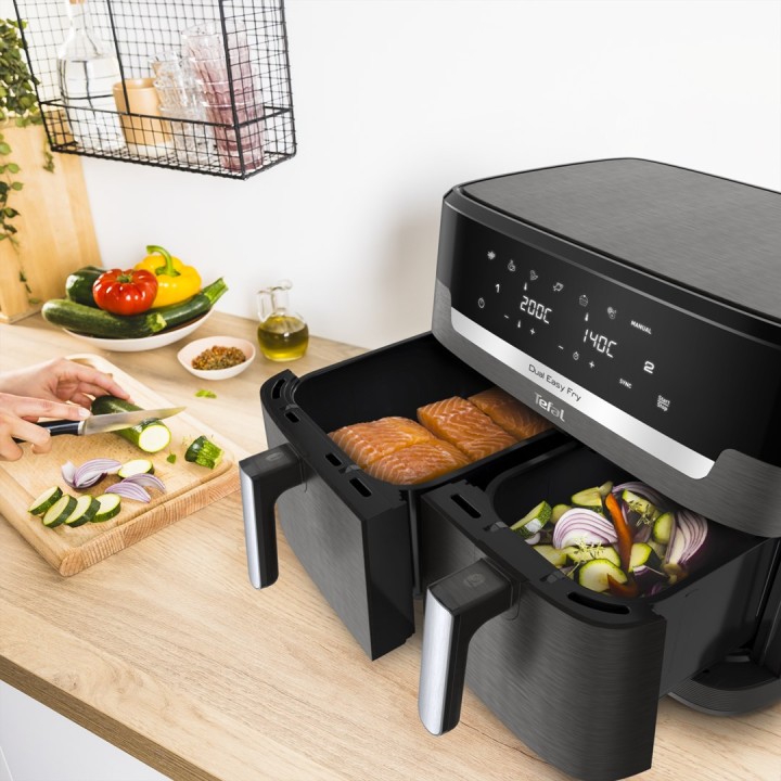 Tefal Friggitrice ad aria calda Easy Fry Dual XXL EY942HE0 doppia 11 L 2020 W grigio