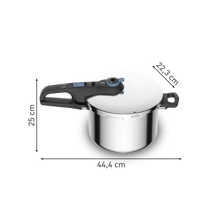 Pentola a pressione TEFAL SECURE TRENDY 6L + cesto acciaio inossidabile