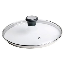 Tefal 28097612 coperchio padella Rotondo nero Acciaio inossidabile Trasparente