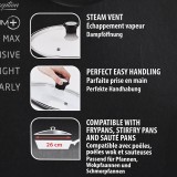 Tefal 28097612 coperchio padella Rotondo nero Acciaio inossidabile Trasparente
