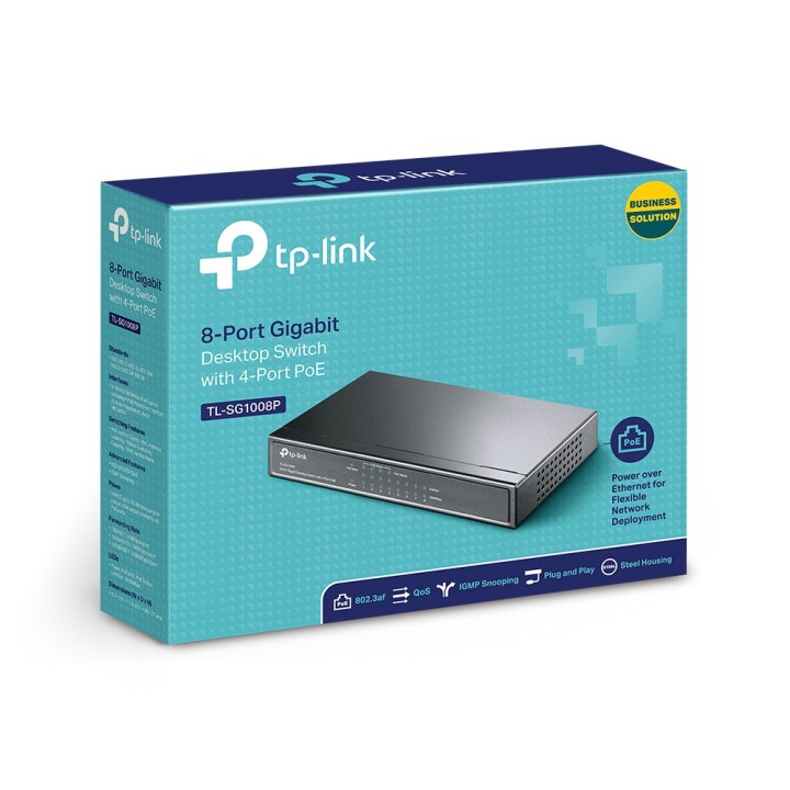 TP-Link Switch Desktop Gigabit 8 porte con PoE e 4 porte