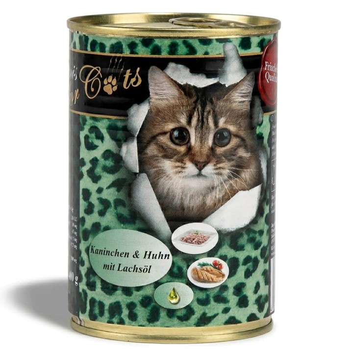 O’CANIS cibo umido per gatti con coniglio e pollo e olio di salmone - 400g