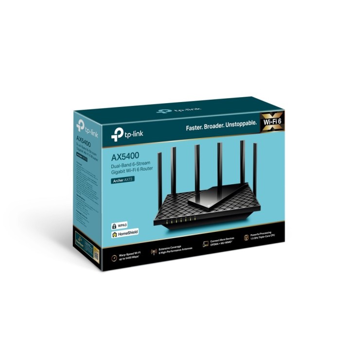 TP-Link Archer AX72 Router wireless Ethernet Gigabit Dual-band (2.4 GHz / 5 GHz) nero