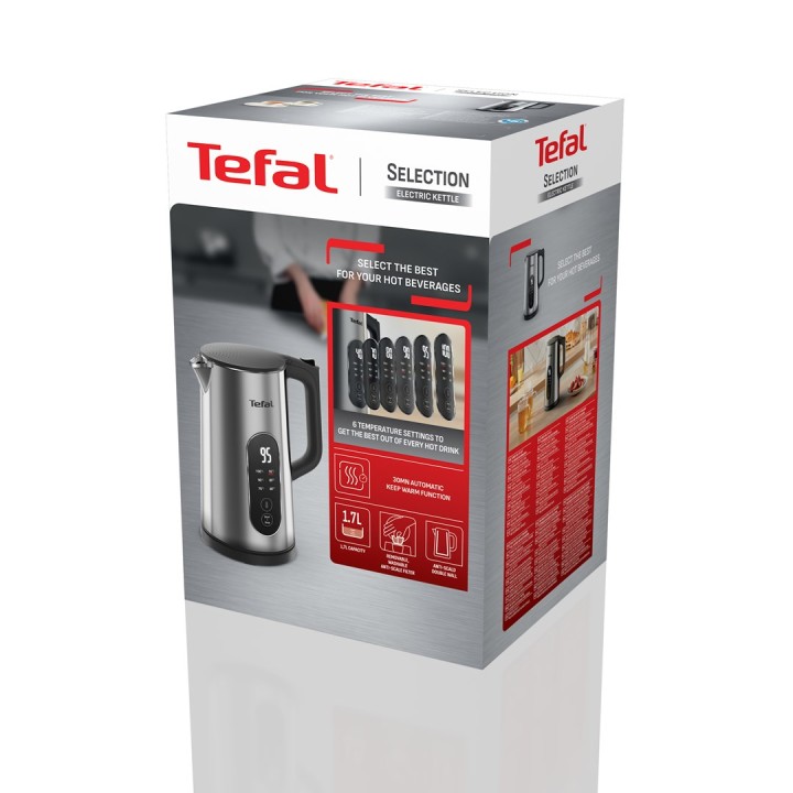 Tefal Selection KI871DE0 bollitore elettrico 1.7 L 1500 W nero acciaio inossidabile