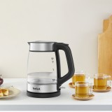 Tefal Bollitore in vetro KI605830 bollitore elettrico 1.7 L 2200 W nero argento trasparente