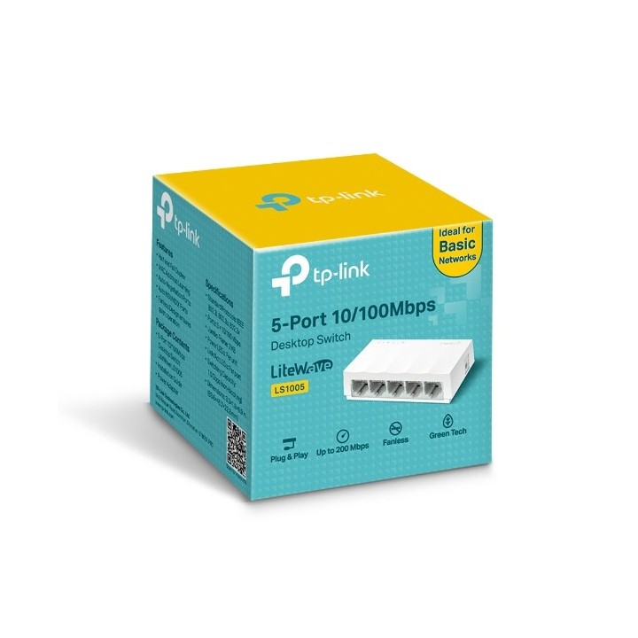 TP-Link LS1005 Switch di rete Fast Ethernet non gestito (10/100) bianco