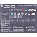 Alimentatore Thermaltake Litepower RGB PS-LTP-0650NHSANE-1 (650 W, Active, 120 mm)