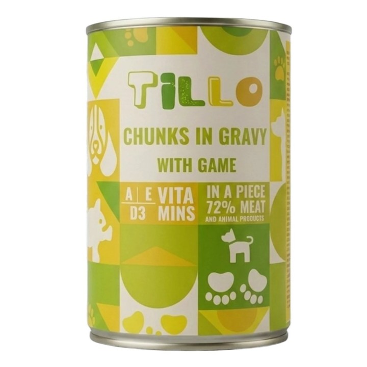 TILLO Bocconi in salsa Selvaggina - cibo umido per cani - 415g