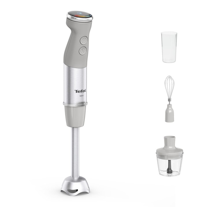 Tefal Quickchef+ HB673B30 frullatore Frullatore a immersione 1000 W Grigio Acciaio inossidabile