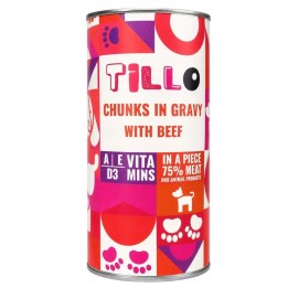 TILLO Bocconi in salsa Manzo - cibo umido per cani - 1250g