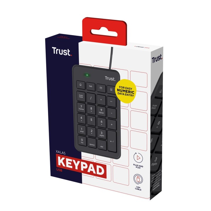 Trust 22221 Tastierino numerico Laptop/PC USB nero