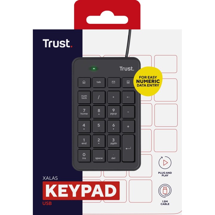 Trust 22221 Tastierino numerico Laptop/PC USB nero
