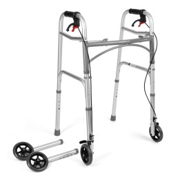 Sedia a rotelle a quattro ruote con freni TIMAGO JMC-C 3223 Silver