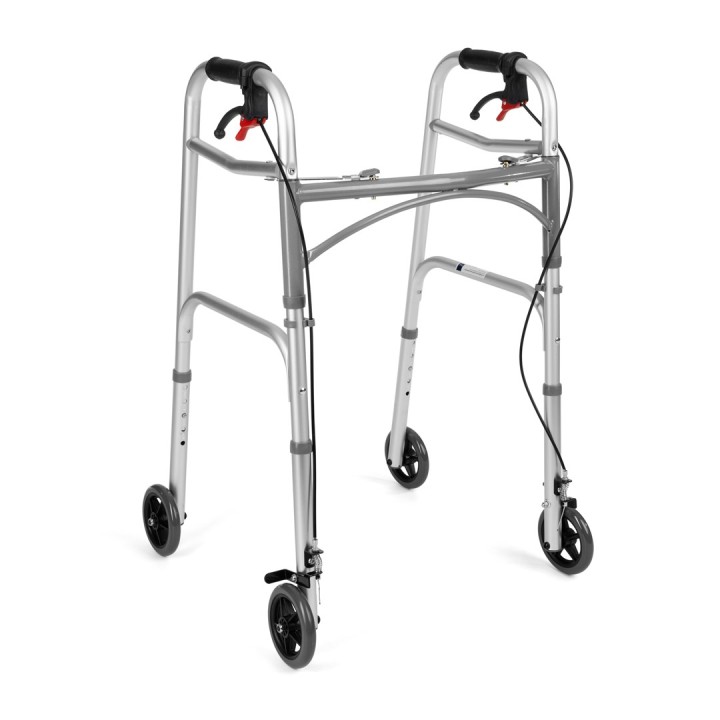 Sedia a rotelle a quattro ruote con freni TIMAGO JMC-C 3223 Silver