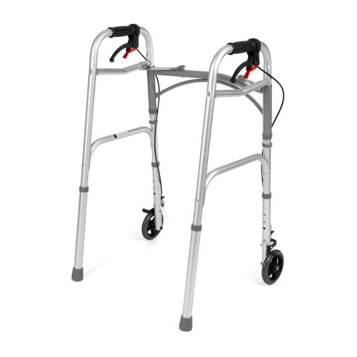 Sedia a rotelle a quattro ruote con freni TIMAGO JMC-C 3223 Silver