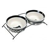 TRIXIE 24641 A Set ciotole in ceramica su stand 0.6 l