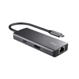 Trust Dalyx - adattatore multi-porta 6-in-1 USB-C 1000 Mbit/s (argento)