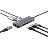 Trust Dalyx - adattatore multi-porta 6-in-1 USB-C 1000 Mbit/s (argento)