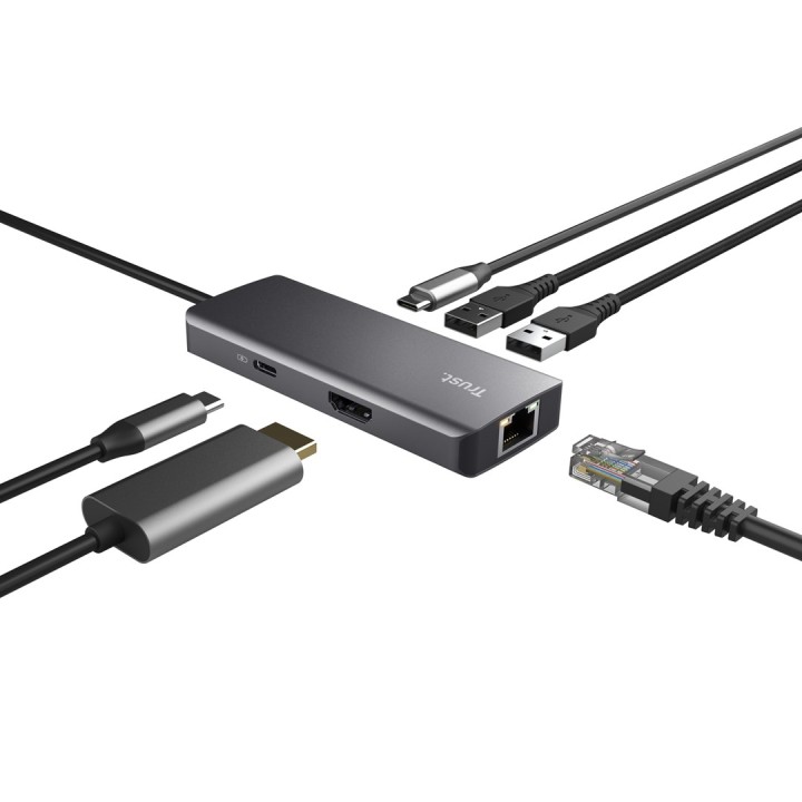 Trust Dalyx - adattatore multi-porta 6-in-1 USB-C 1000 Mbit/s (argento)