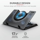 Trust GXT 1125 Supporto notebook Quno nero 43.2 cm (17 )