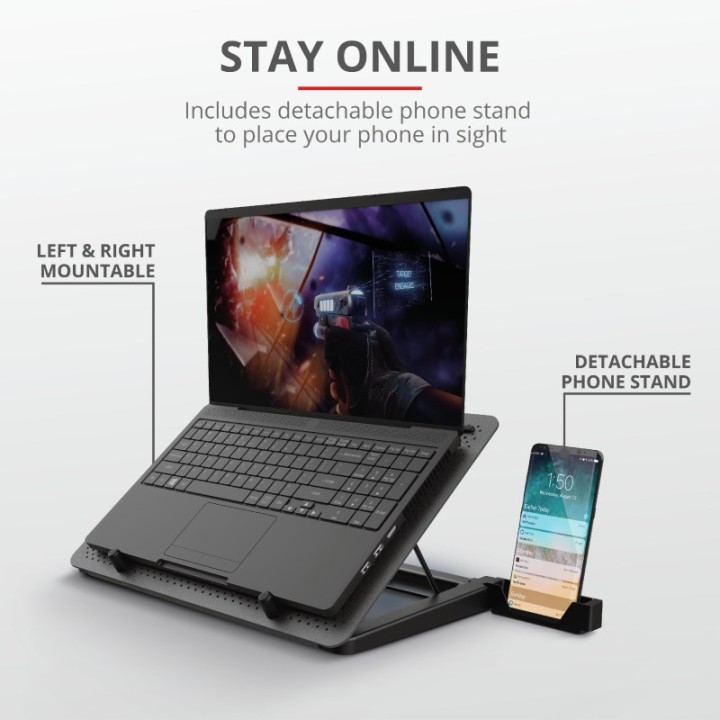 Trust GXT 1125 Supporto notebook Quno nero 43.2 cm (17 )